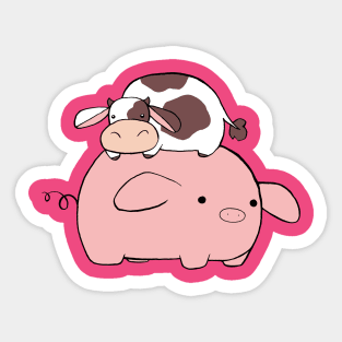 Big Pig Tiny Cow Sticker